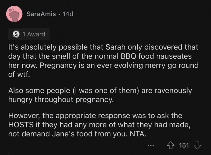 They could have asked for something similar instead of someone else's food.