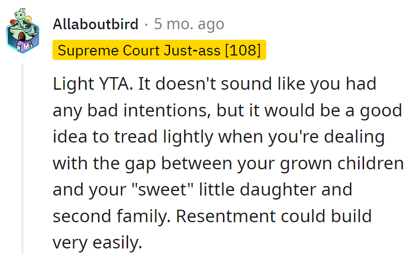 Oops, got caught in the generation gap! Note to self: Tread lightly in the family time machine to avoid accidental YTA collisions.