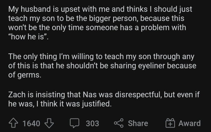 OP's husband and MIL insisted that OP should teach her son not to behave as he did.