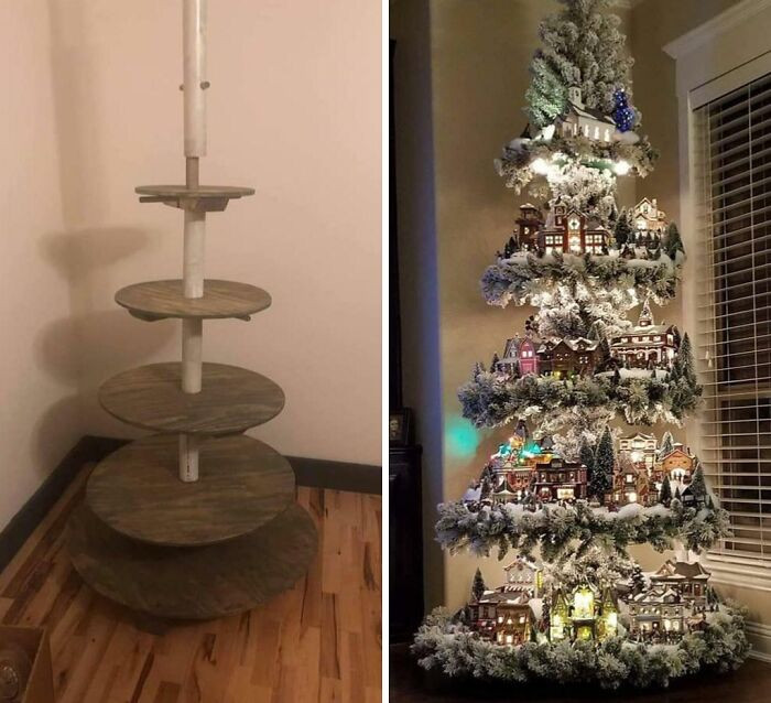 "Beautiful Christmas Tree Before And After"