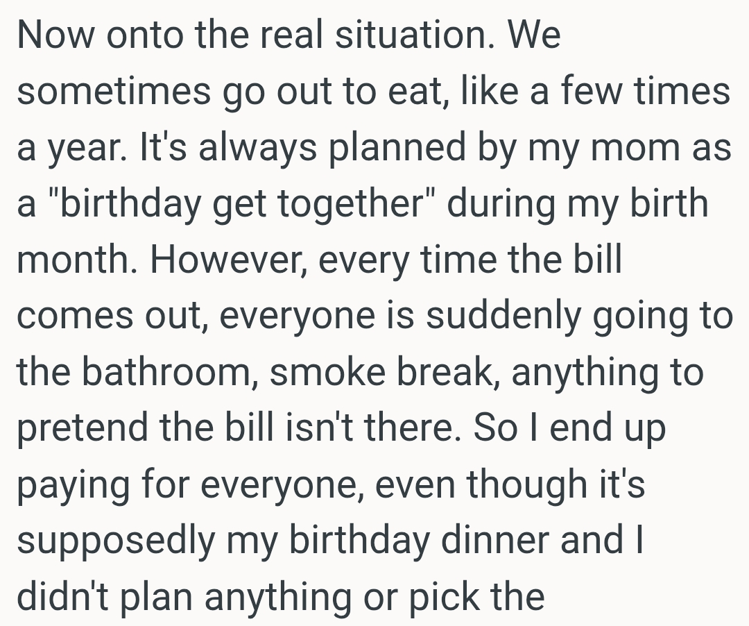 OP's mom plans it