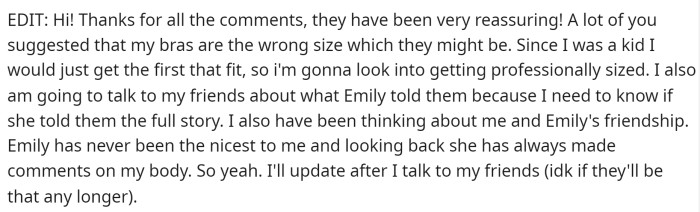 Then she returned with an edit to explain what happened after she posted this on Reddit. Stay tuned for edit number two.