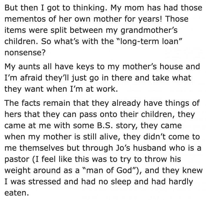 She thought about the request carefully and realized he's lying.