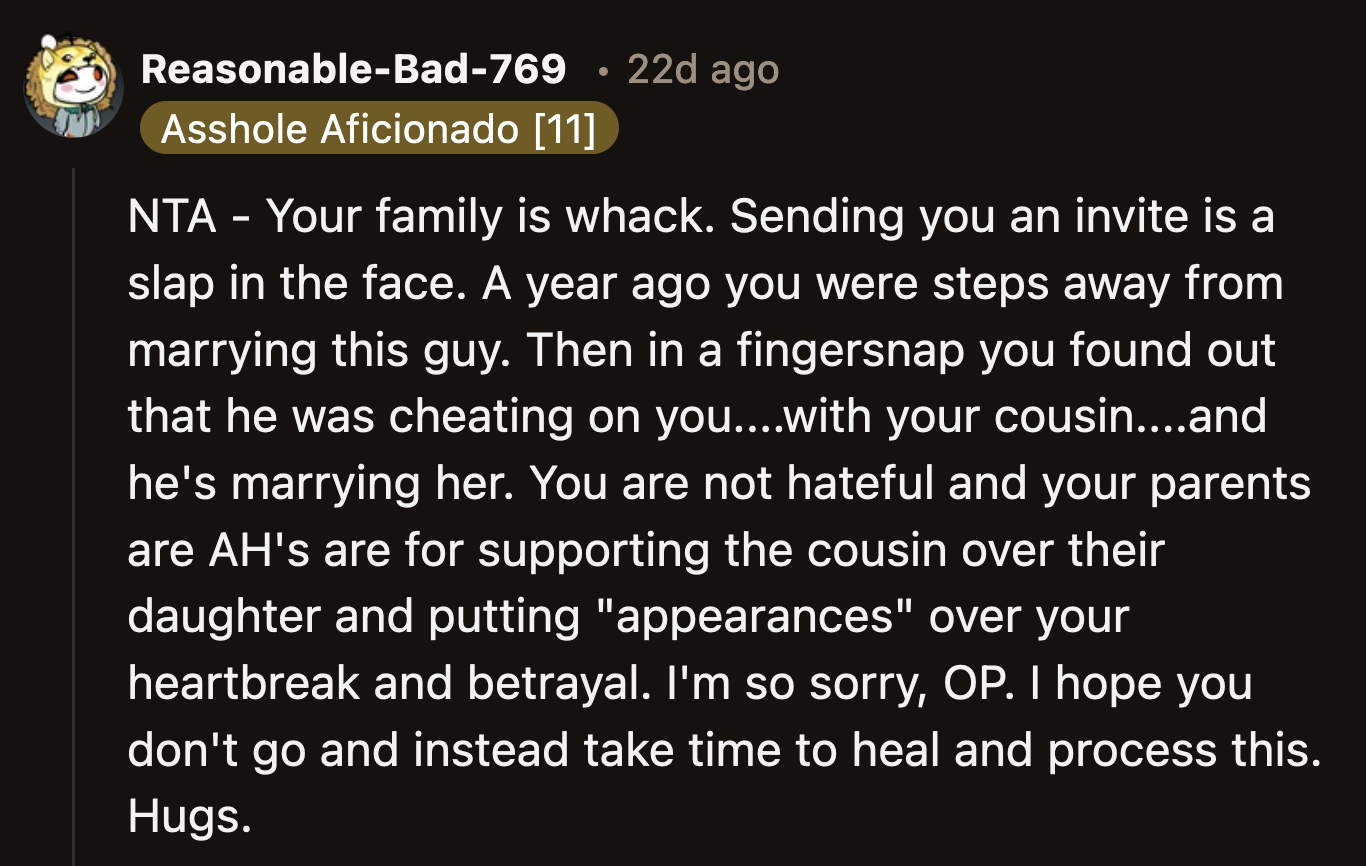 It's unfair to expect her to be calm and collected about the whole thing when the news came out of left field.