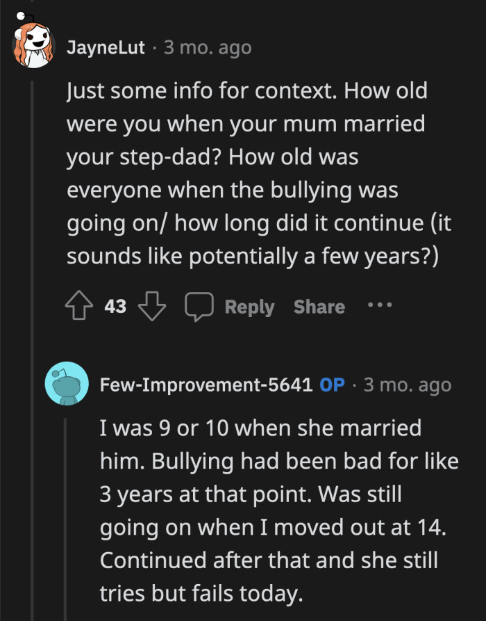 Years of bullying don't just disappear because someone asked you to let bygones be bygones.