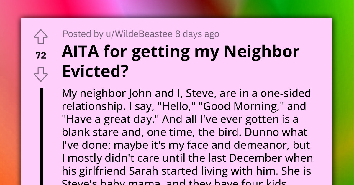 Man Reports Neighbors For Loud Music, Ends With The Entire Family Being Evicted