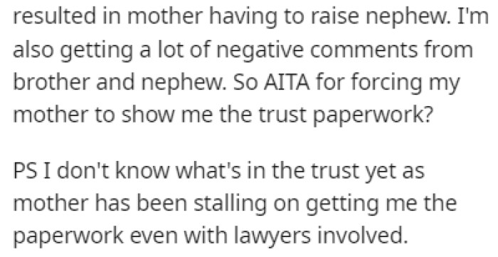 OP has been getting negative comments from relatives, so she turned to Reddit for help