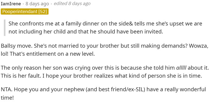 The comments start rolling in with NTA votes, where people are saying that it is the girl's fault and that OP did nothing wrong.