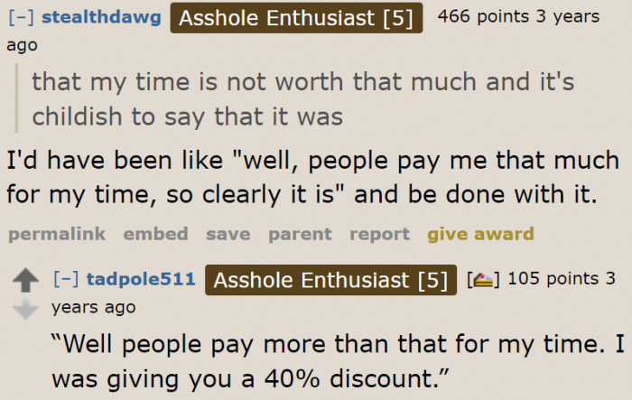 How the OP could've reacted—with sarcasm as a bonus.