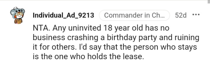 The person that stays is the one who holds the lease