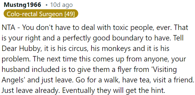 OP needs to let her husband handle his own issues.