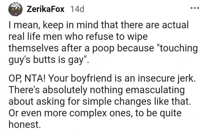 4. OP's boyfriend might not be the worst in the bunch, but he's got work to do