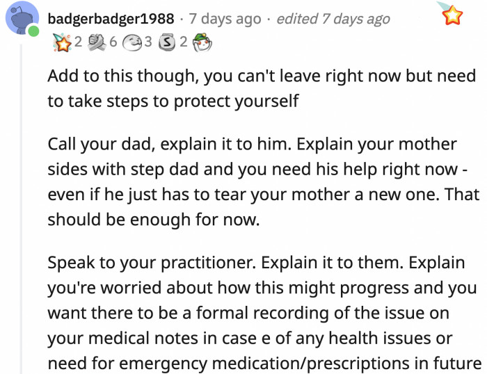 OP should treat this as a guide to keep herself safe