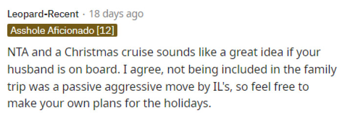 We all agree that taking her kids on a Christmas vacation might be the best option now since they weren't on the same page about Thanksgiving.