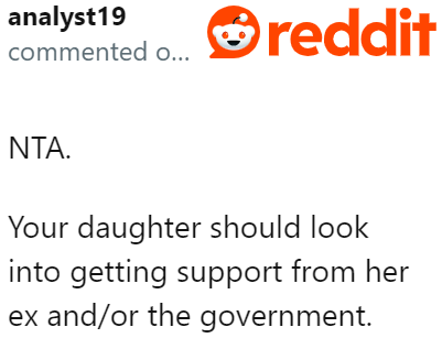 She should look for support elsewhere.