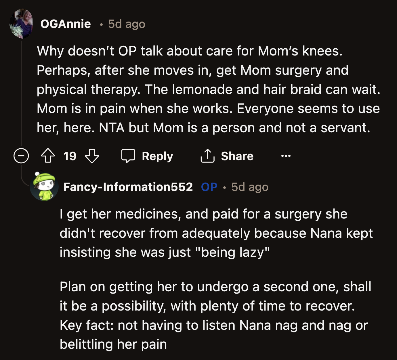 As for her mom's health, OP wants to do all she can to help. This time, her grandma can't interfere with her mom's recovery.