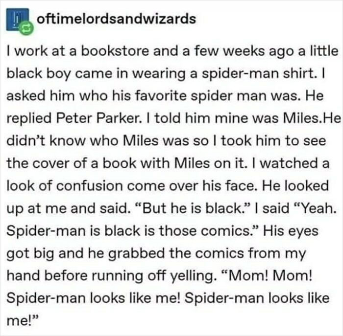 38. Spider-Man looks like me