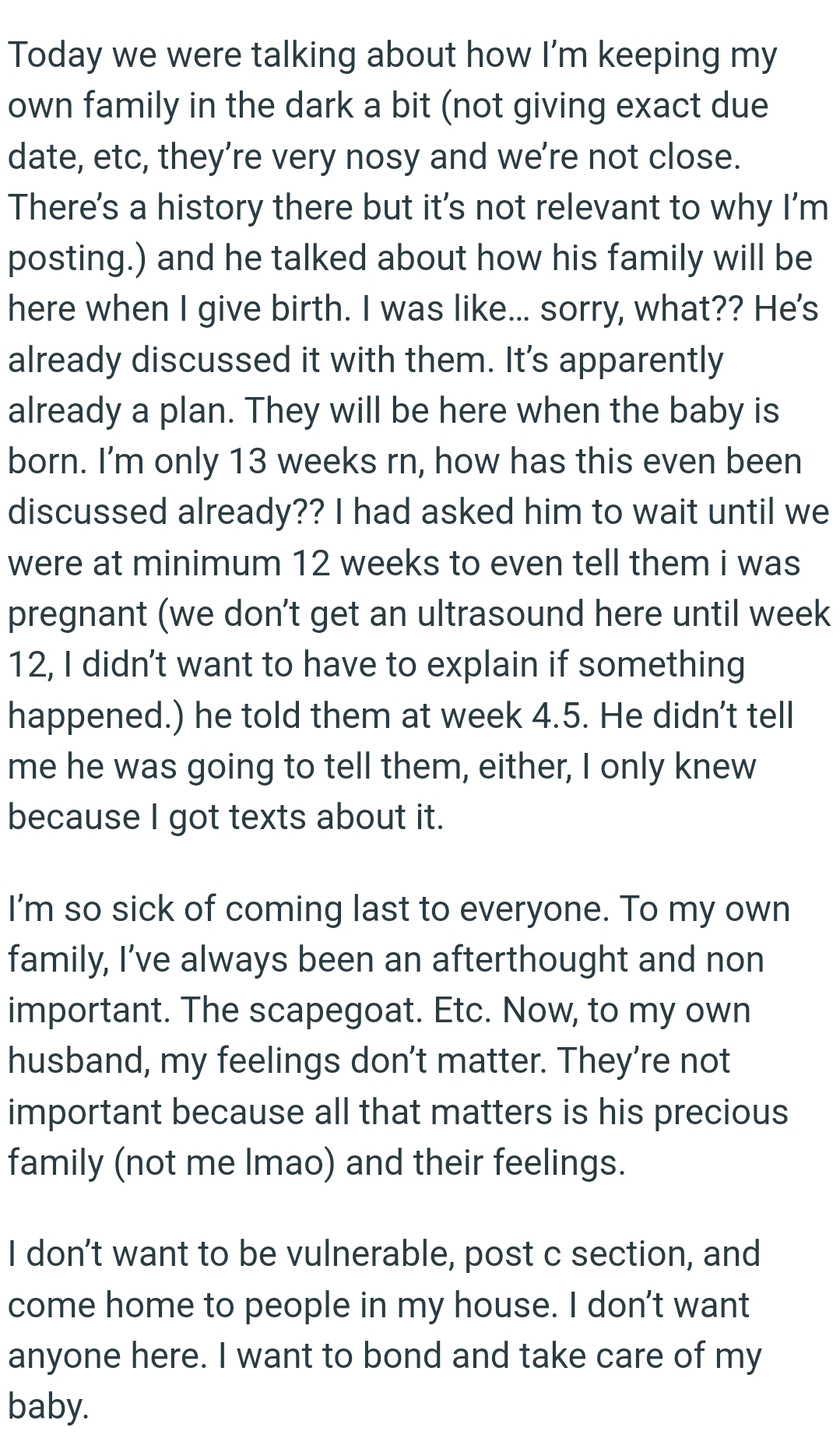 They will be here when the baby is born and the OP's only 13 weeks gone