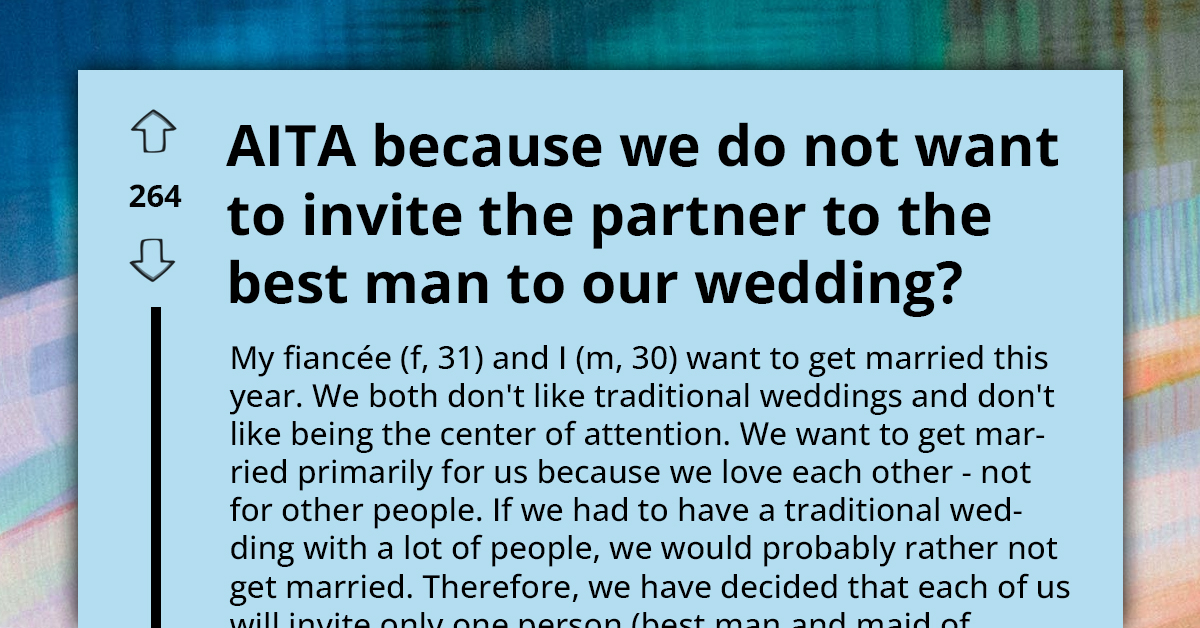 Young Couple Planning Small Wedding With Just 5 Guests, Best Man’s Partner Is Upset Because That Means He’s Not Invited