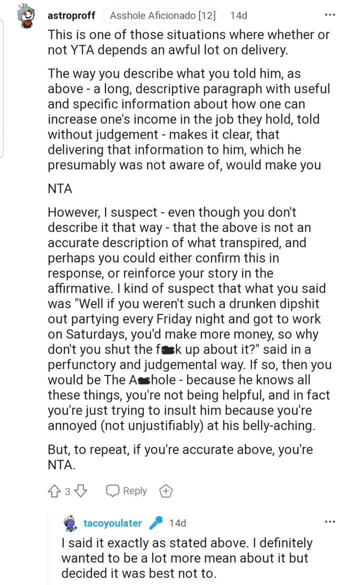 This comment from this Redditor addresses multiple situations that would determine if OP is truly the AH or not.