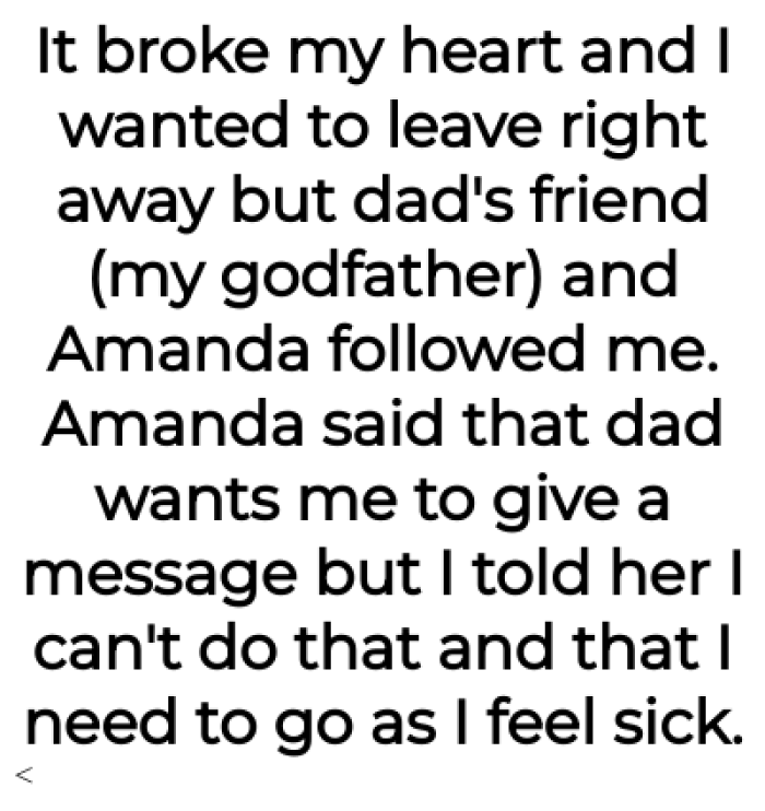 OP addresses her father's future spouse at an event and refers to her as a 'mistress.'