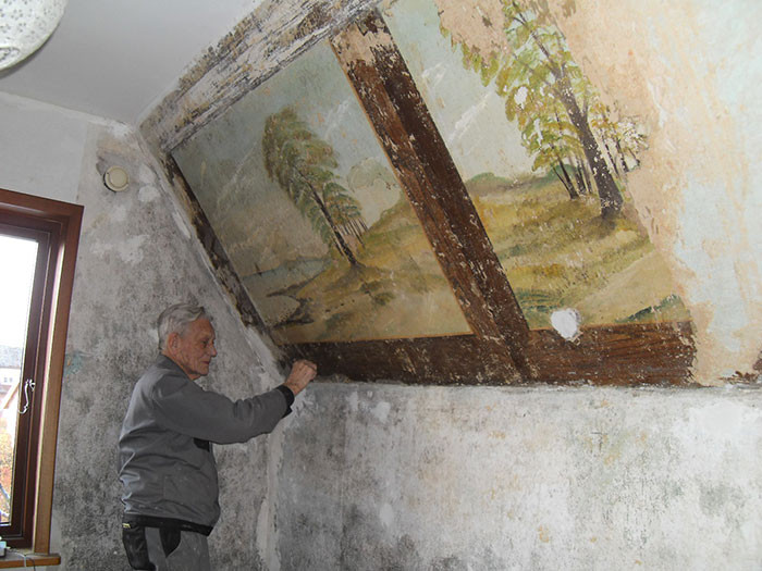20. These wall murals, believed to be from 1912, were hidden behind some wallpaper