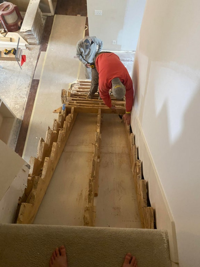 12. “My father forgot to tell me the renovations would involve taking the stairs out today.”