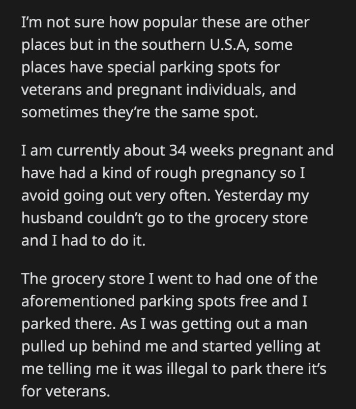 Even OP's dad and brother were on the vet's side