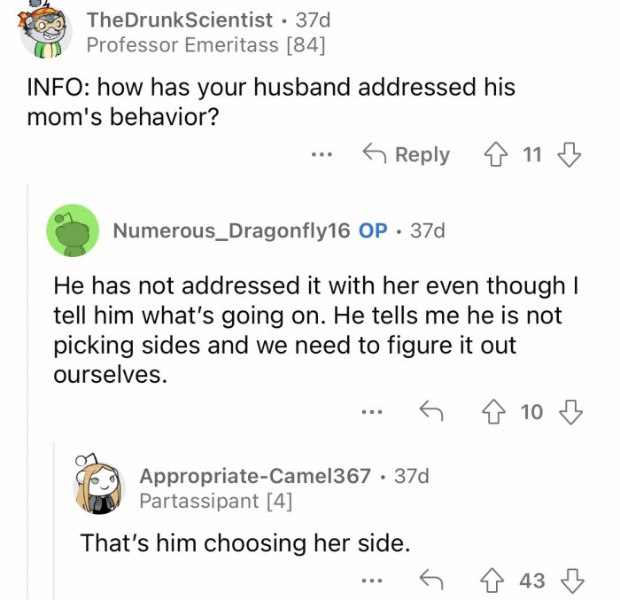 16. He's not acting like your husband. He should not marry you if he's still scared of his mother.