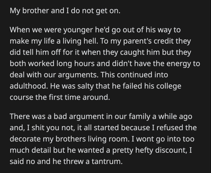 He croaked out a weak congratulations to his brother and made up an excuse to leave the call