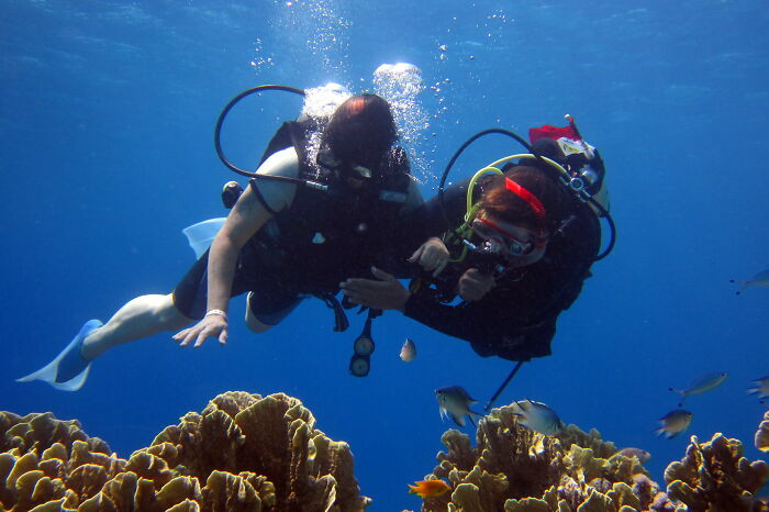 30. Look for trinkets during a scuba dive