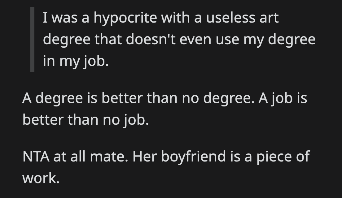 They also didn't appreciate his jab against OP's 