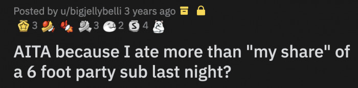 They were all eating chips, so OP grabbed half of what was left of the sandwich.