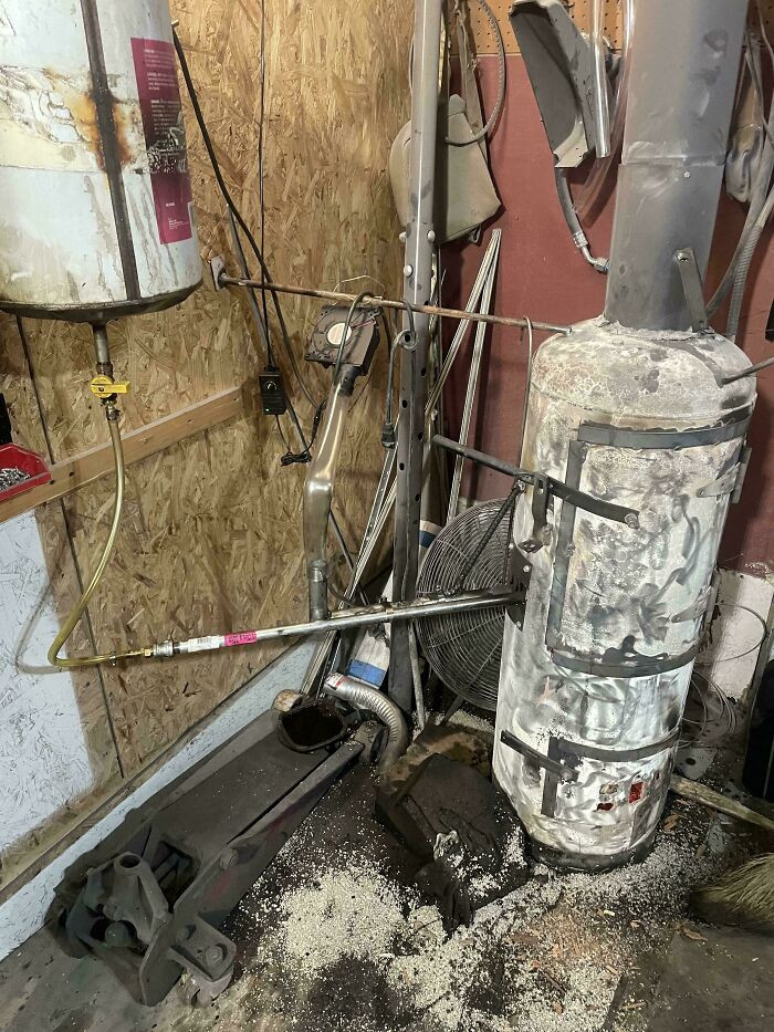 "My Dad's Homemade Oil And Wood Burning Stove"