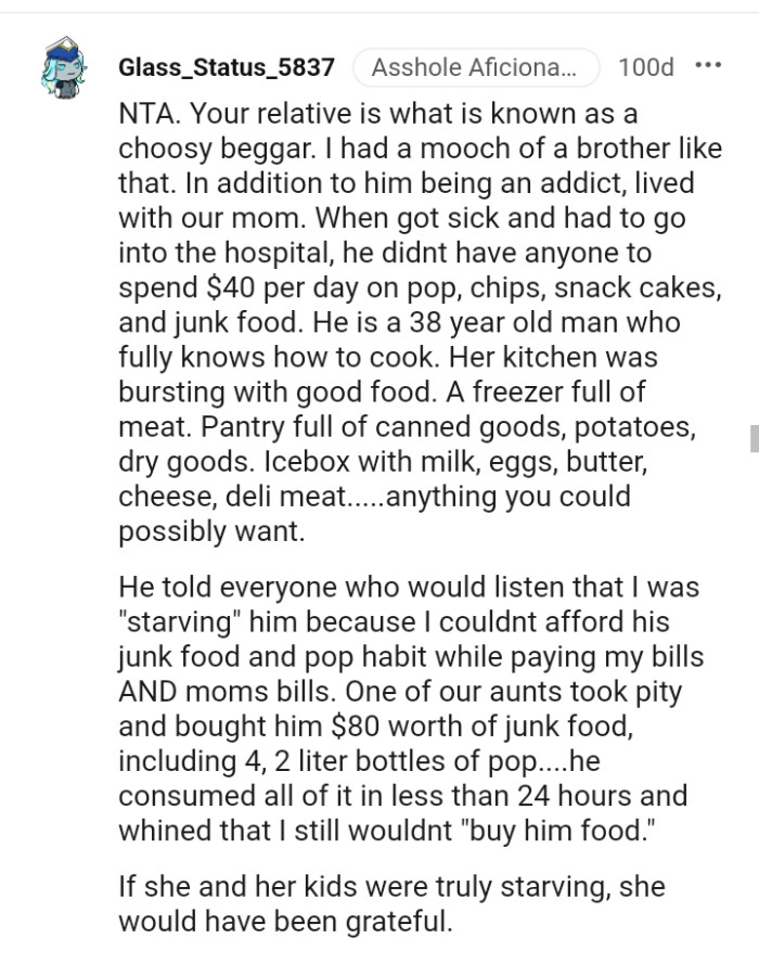 This redditor refers to them as choosy beggars