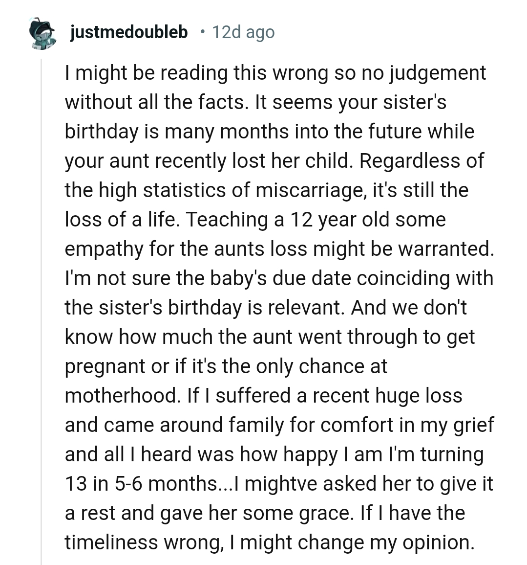 The aunt might have gone through a lot to get pregnant