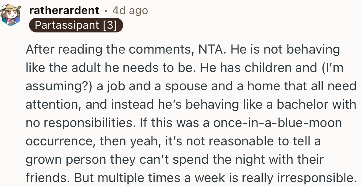 “He is not behaving like the adult he needs to be.”