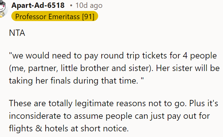 It's very short notice