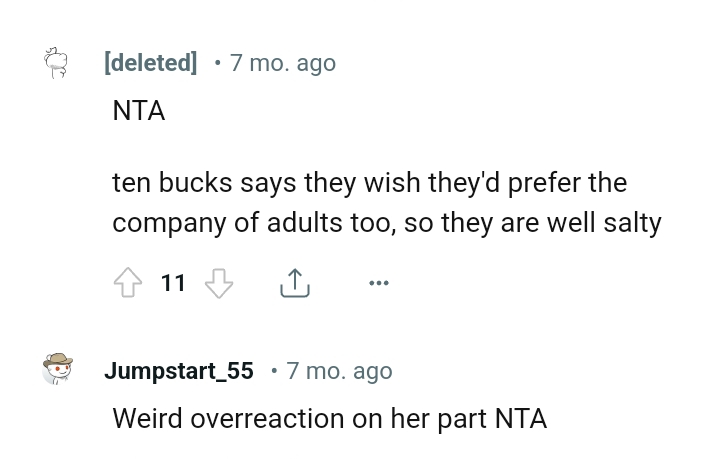 They'd prefer the company of adults