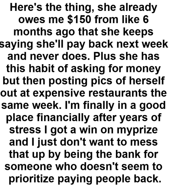 She posts pictures of herself out at expensive restaurants the same week