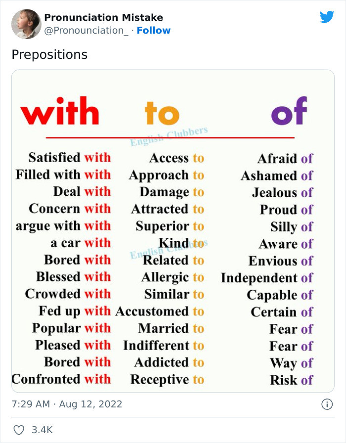 14. Learning how to use these prepositions appropriately as well