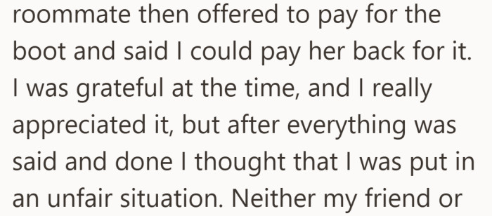 Gratitude comes first, followed later by doubts about how fair the situation really was.