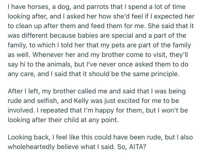 OP’s brother also expressed his displeasure at her ideology