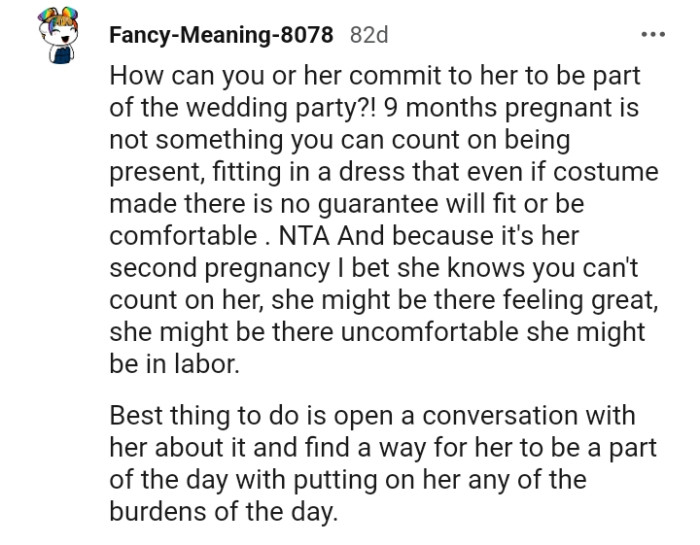 She must know that she can't be counted on