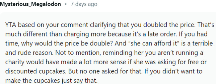 If you didn’t want to make the cupcakes, just say that