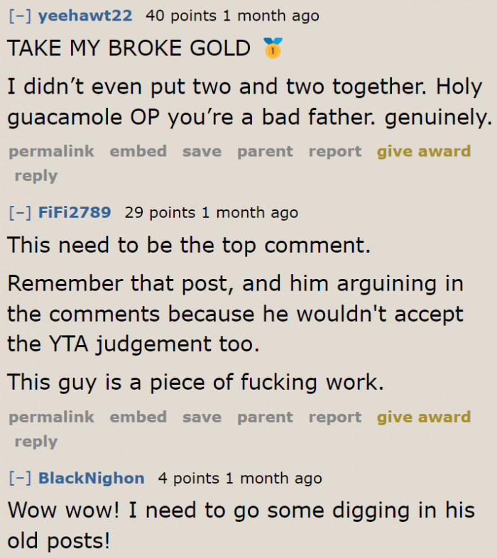 Some people think he's a bad father for favoring his other daughter.