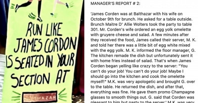 James Corden Getting Banned From Balthazar Is Not At All Surprising If You've Read The Infamous Reddit Thread Where He Was Called A "Boozy Panda"