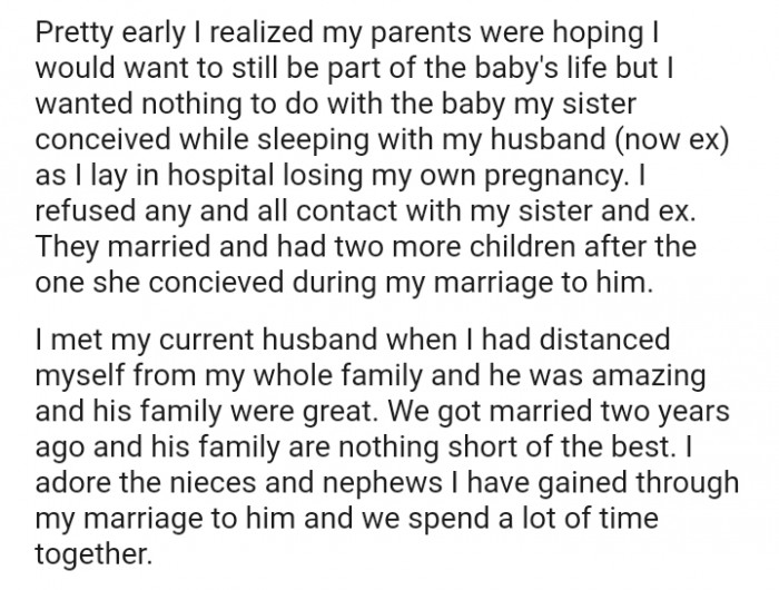 The OP got married two years ago, and her husband's family is nothing short of the best