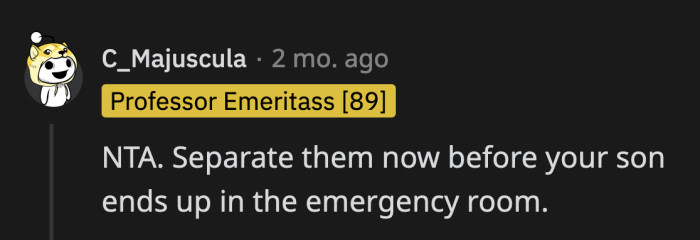 Without OP setting boundaries, her son could easily get hurt due to the way his cousin has been treating him
