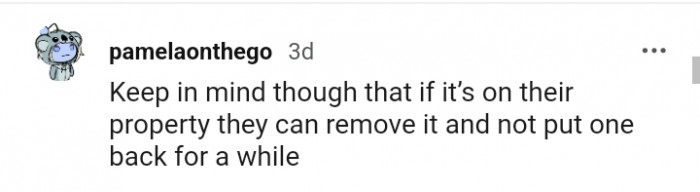 They can remove it and not put one back